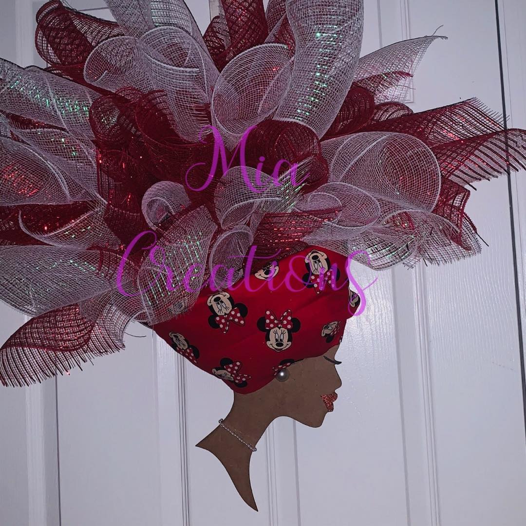 Red and silver deco mesh wreath